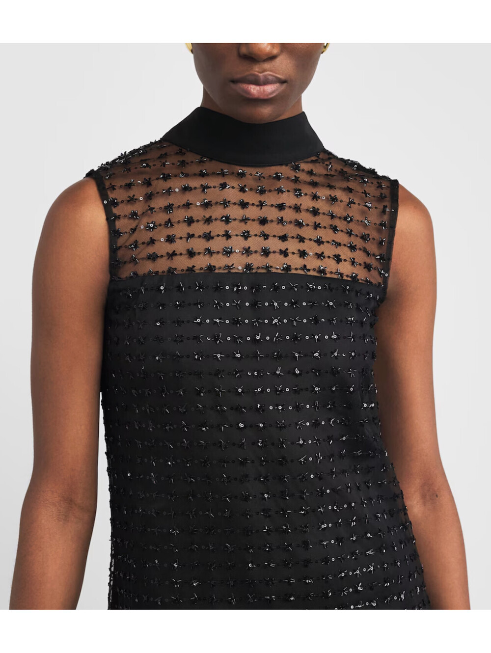 STAUD Albee Embellished Tie Back Stardust Sequin Beaded Organza Dress Gown Small - Picture 10 of 10